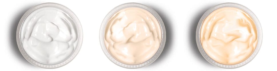 The same white lotion base browning over time as the vanillin in its fragrance oxidizes