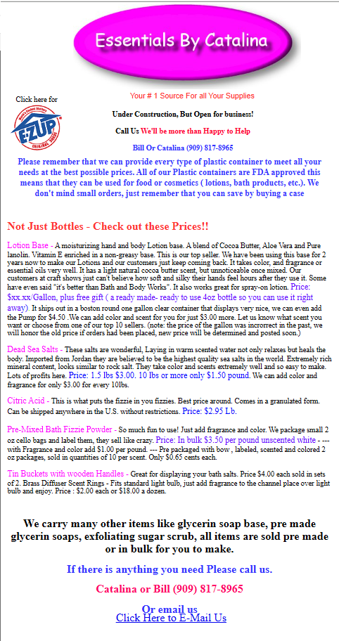 screenshot of the website in 2001