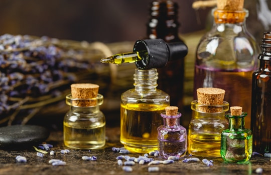 Glass bottles with aroma oil
