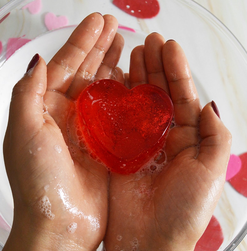 valentines day cherry heart soap 